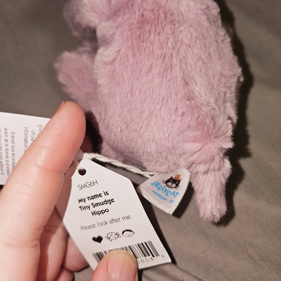 Jellycat TINY SMUDGE HIPPO Plush Mini Stuffed Animal AUTHENTIC NWT - Picture 3 of 4